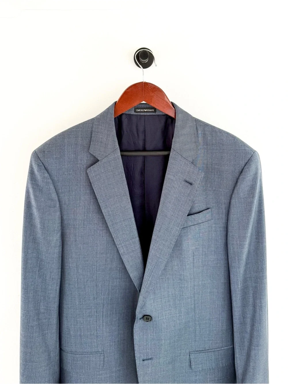 NWT New Emporio Armani G-Line Italian Wool Slate Blue Men's Blazer Jacket 42R
